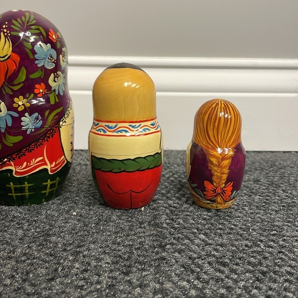 Ukranian musical family Matryoshka Nesting dolls 7" 4 total Stacking Wooden - Picture 5 of 8